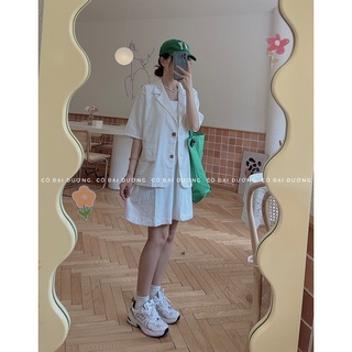 set váy dây kèm blazer