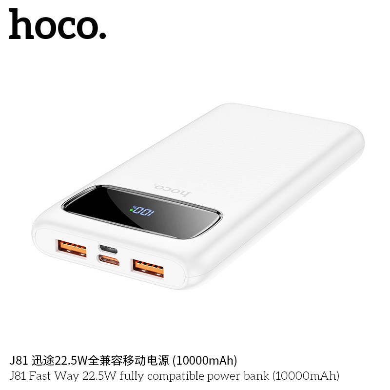 Pin sạc dự phòng - Sạc nhanh PD22.5W - Hoco J81 đèn báo LED, tích điện dung lượng 10000mAh - Chính hãng