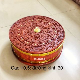 HỘP TRÁP ĐỰNG MỨT KẸO GỖ HƯƠNG - KHAY ĐỰNG MỨT BÁNH KẸO TẾT GỖ HƯƠNG MẶT TRỐNG ĐỒNG
