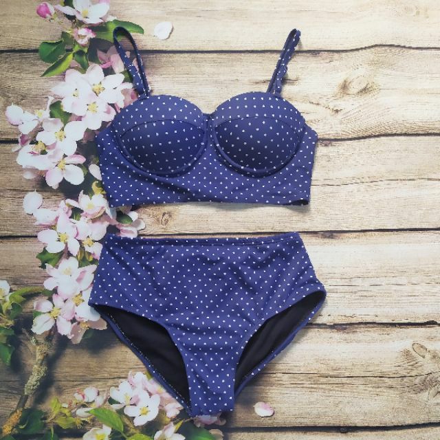 Đồ bơi bikini bà bầu chấm bi