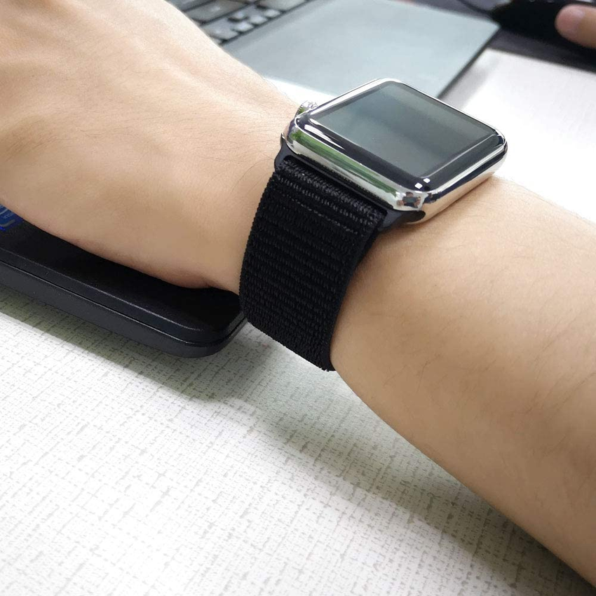 Dây đeo Nylon thay thế cho đồng hồ thông minh Apple Watch Series Se 6 5 4 3 2 1 Kích Thước 38mm 40mm 42mm 44mm