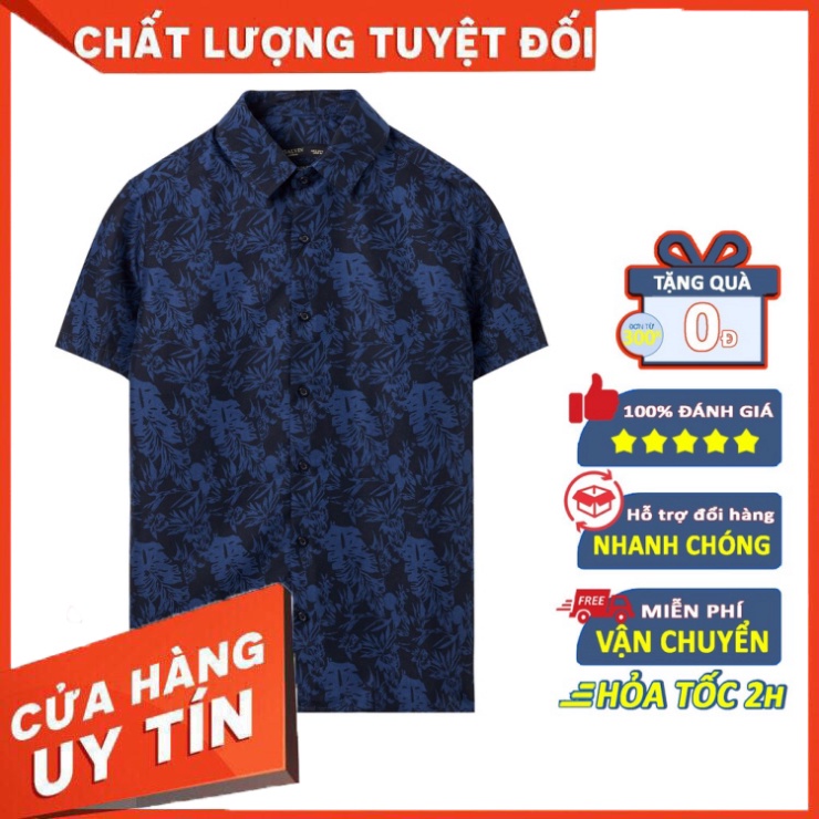 Sơ mi nam Galvin cộc tay họa tiết hoa ,áo sơ mi hoa tay lỡ 82- Leo Vatino - Hàng nhập khẩu