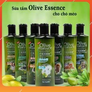Sữa tắm cho chó mèo Olive Essence - 450ml/chai - khử mùi,diệt khuẩn,diệt ve giận,làm đẹp chống rụng lông