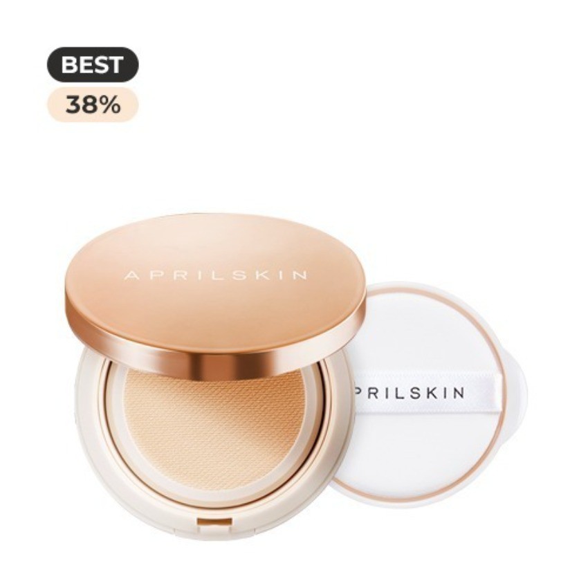 Phấn Nước Che Khuyết Điểm April Skin Magic Snow Fixing Foundation Cushion SPF30/PA++ 15g TẶNG KÈM LÕI