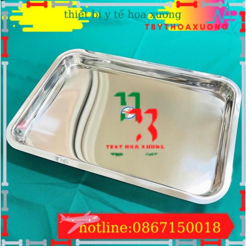 Khay inox chữ nhật nông, sâu các size