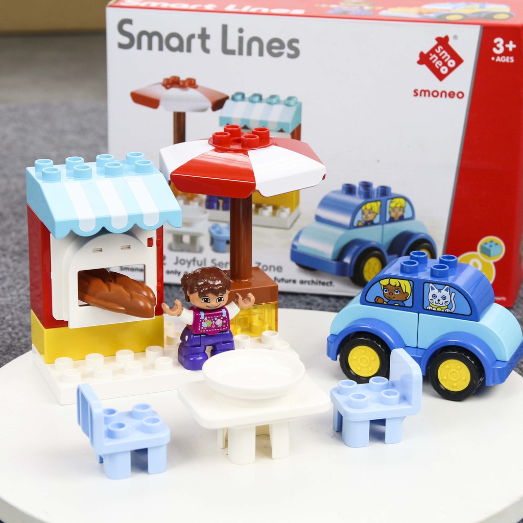 Xếp hình quầy bán hàng - Bộ đồ chơi lắp ghép xếp hình smoneo duplo - 20 mảnh ghép Toyshouse - 77002