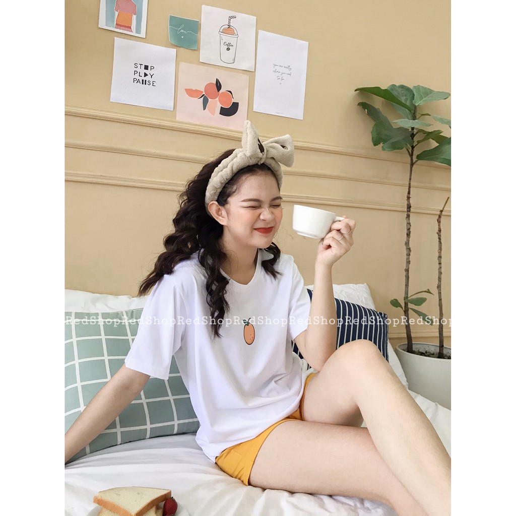 Bộ ngủ nữ mặc nhà phong cách Hàn Quốc họa tiết Homy hoa quả chất đũi mịn vải mát không nhăn REDSHOP | BigBuy360 - bigbuy360.vn