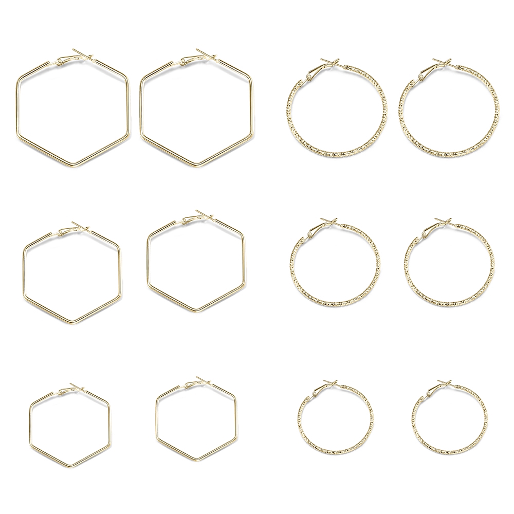 Bộ 6 đôi bông tai nữ dạng hình học đầy cá tính