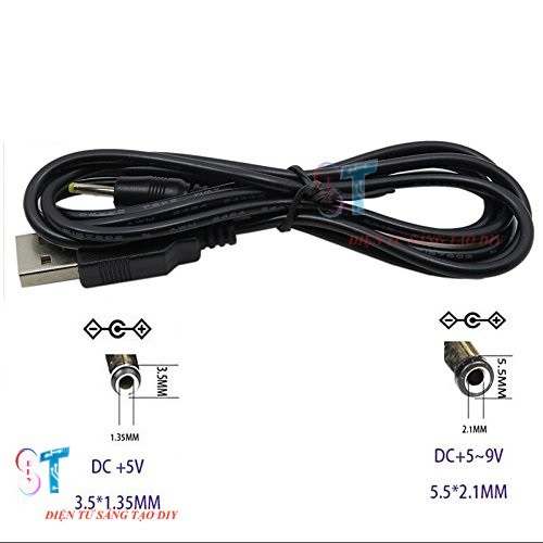 DÂY NGUỒN CỔNG USB RA ĐẦU DC 5.5X2.1 MM