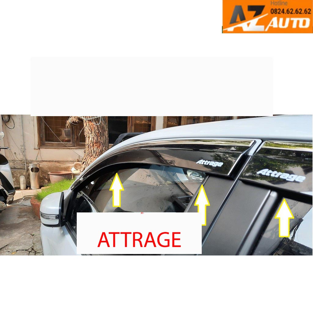 Vè Che Mưa xe Misubishi Attrage 2018-2023 Chỉ Inox Cao Cấp