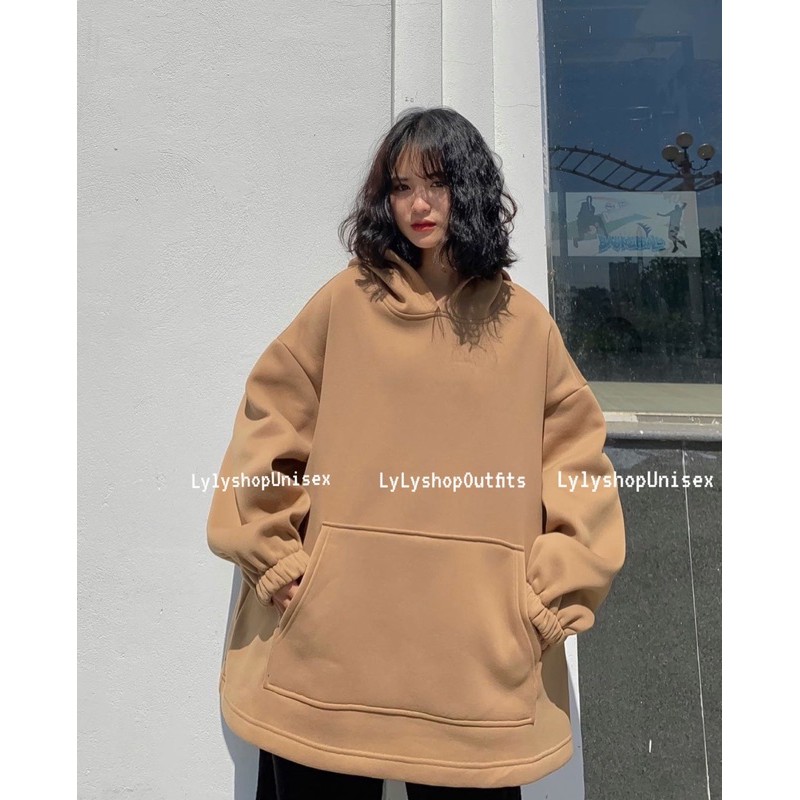Áo hoodie basic 801 LylyshopUnisex, kiểu áo nỉ sweater có mũ rộng ovesize form rộng trơn màu basic có túi rộng | BigBuy360 - bigbuy360.vn