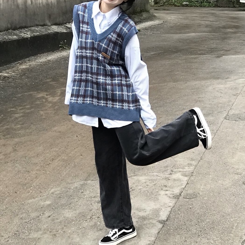 [ORDER] Áo gile họa tiết kẻ sọc phong cách Hàn Quốc 2021 (có ảnh thật ở cuối)