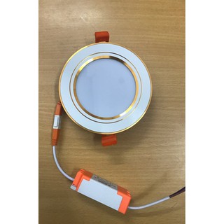 đèn led 5w lỗ khoét 76 viền vàng-a/s trắng/vàng/3 mầu Asia cam kết hàng chính hãng bảo hành 2 năm