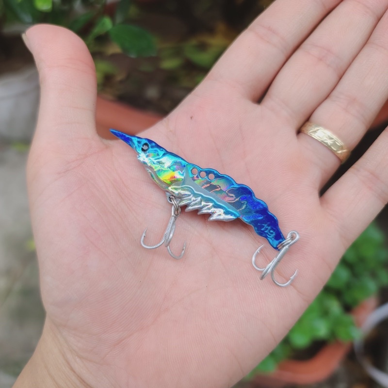 Mồi tôm giả bằng sắt cao cấp - lớp sơn bền bỉ - hàng đẹp lạ có 7g và 10g