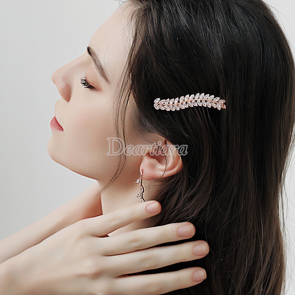 Kẹp Tóc Kim Loại Đính Đá Thời Trang Cho Nữ