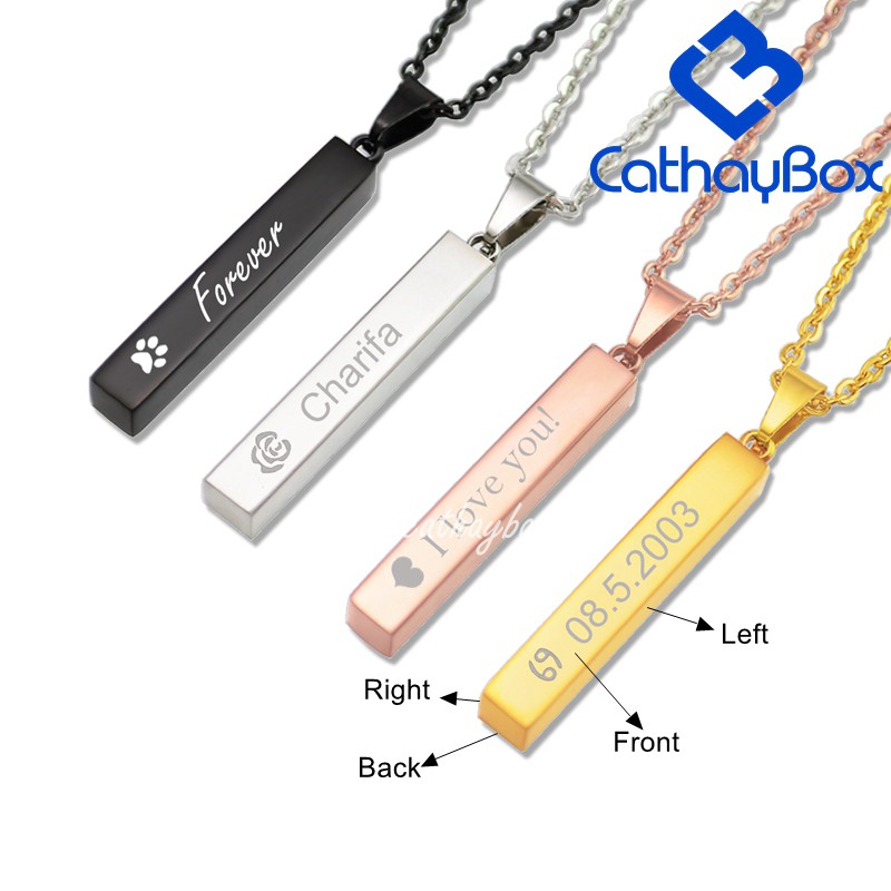 Vòng cổ Mặt Thanh Khắc Tên Chất Liệu Thép Không Gỉ CB19A001