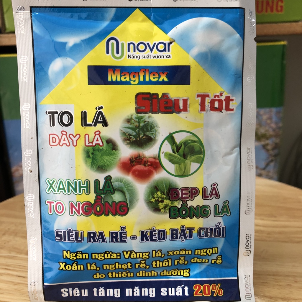 Combo 5 gói Phân bón Siêu tốt novar 50gr Đạm Magie tăng xanh dày lá, bóng sáng lá, dưỡng Rau Ăn Lá, Măng Tây, rau thơm