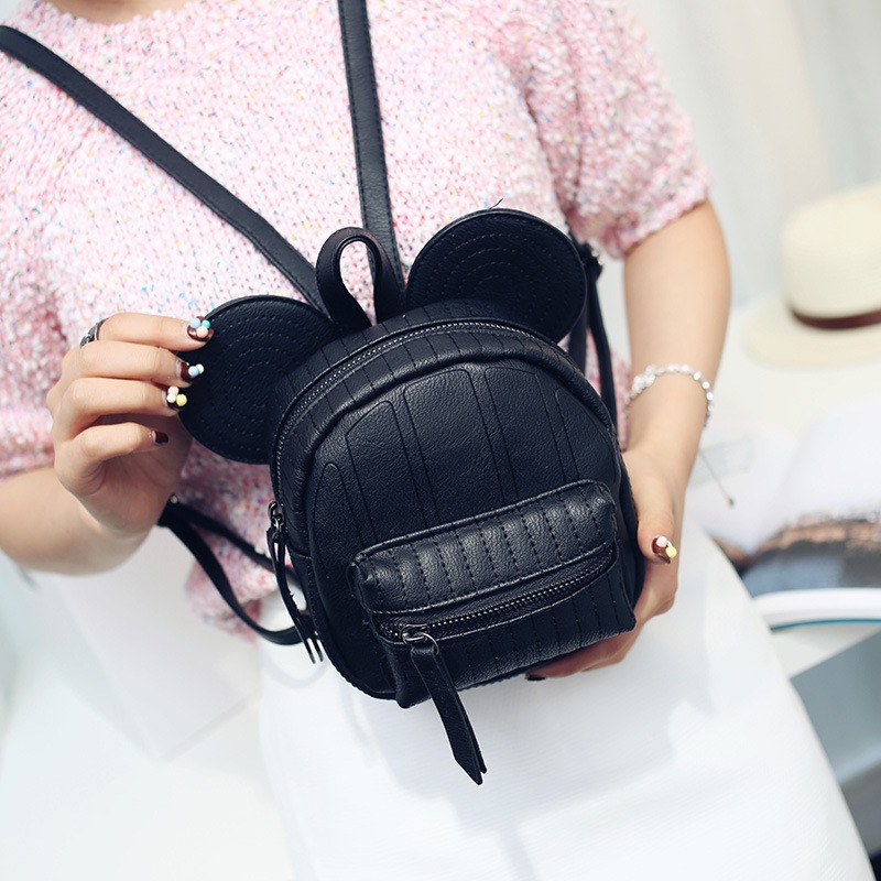 Balo mini nữ da hình tai thỏ có ngăn trước đẹp thời trang - Shop trẻ thơ NK
