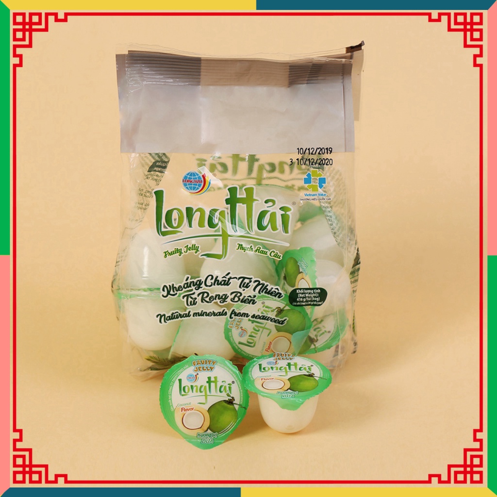 Thạch rau câu Long Hải mùi vị dừa tải trọng túi 416 g