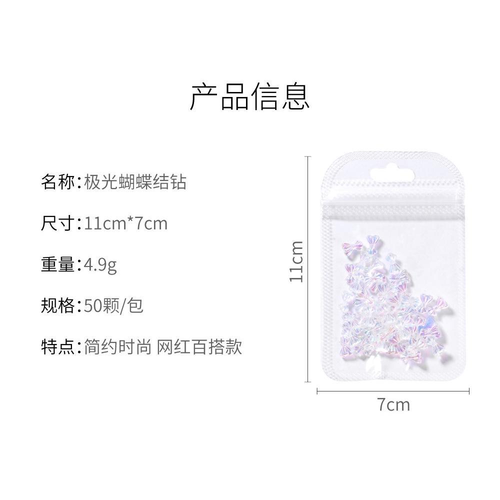 Phụ Kiện Trang Trí Móng Tay Hình Nơ Đính Đá Xinh Xắn