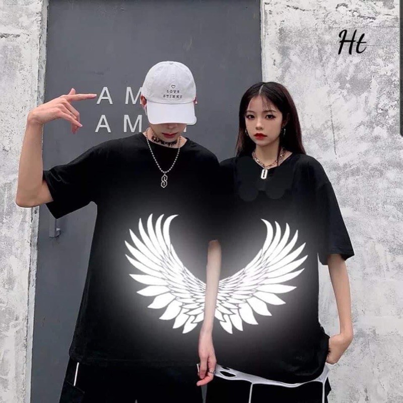set 2 áo đôi phản quang cánh thiên thần nam nữ