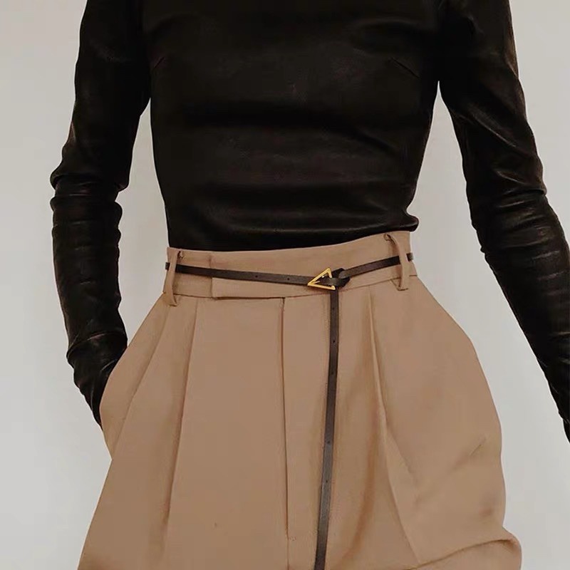 Thắt Lưng Nữ , đai váy áo  Mặt Kim Loại Tam Giác Bản Nhỏ