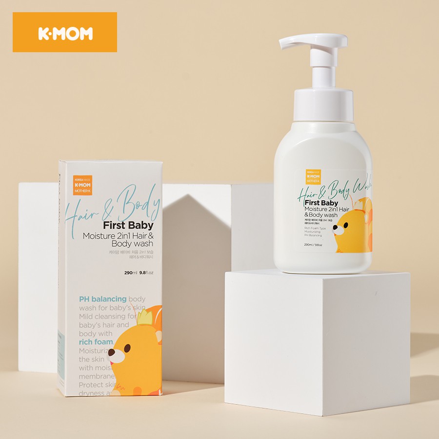 [Chính Hãng] Sữa tắm cho bé K-mom Hàn Quốc - Sữa tắm gội cho trẻ sơ sinh Kmom 290ml