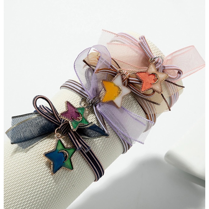 Combo 4 dây cột tóc họa tiết hình ngôi sao dễ thương (T15)