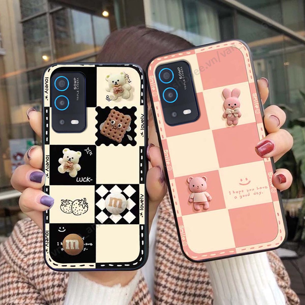 Ốp lưng Oppo A54 / A55 hình gấu, kẹo dễ thương siêu cute