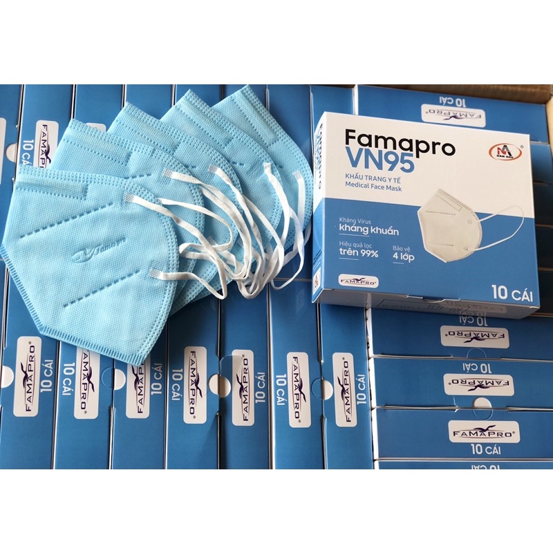 [Chính Hãng] Combo 5 hộp khẩu trang VN95 Famapro, hộp 10 cái