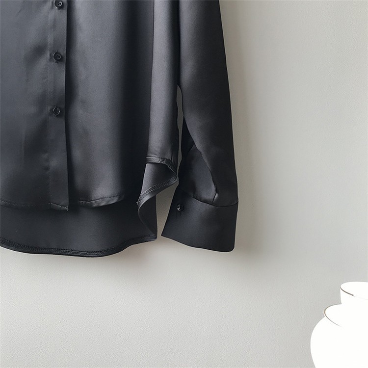 Áo Sơ Mi Lụa ☑️ 𝑩𝑰𝑮𝑺𝑰𝒁𝑬 ☑️ Đen Trơn Vừa Mát Vừa Sang Lại Còn Che Khuyết Điểm | BigBuy360 - bigbuy360.vn