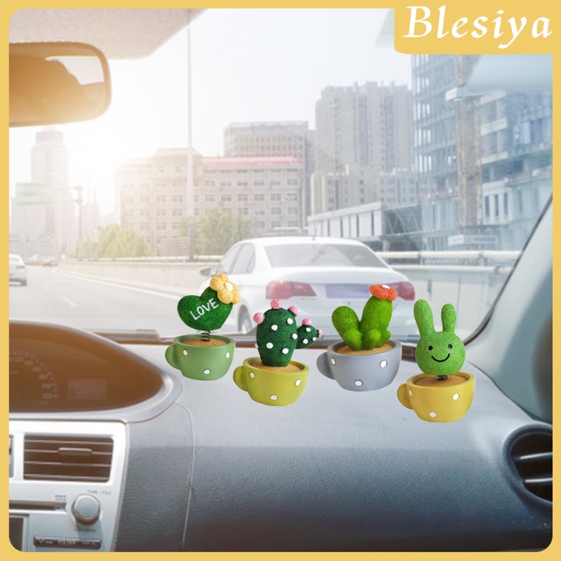 Set 4 Đồ trang trí Cây Xương Rồng Nhỏ Dễ Thương Trang Trí Bảng Điều Khiển Xe Hơi / Văn Phòng