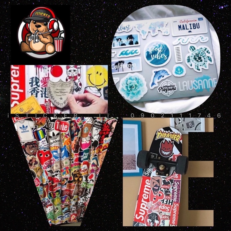 Sticker chó sói Art Wolf hình dán siêu chất, cá tính chống thấm nước dán mũ bảo hiểm, vali, laptop, điện thoại..