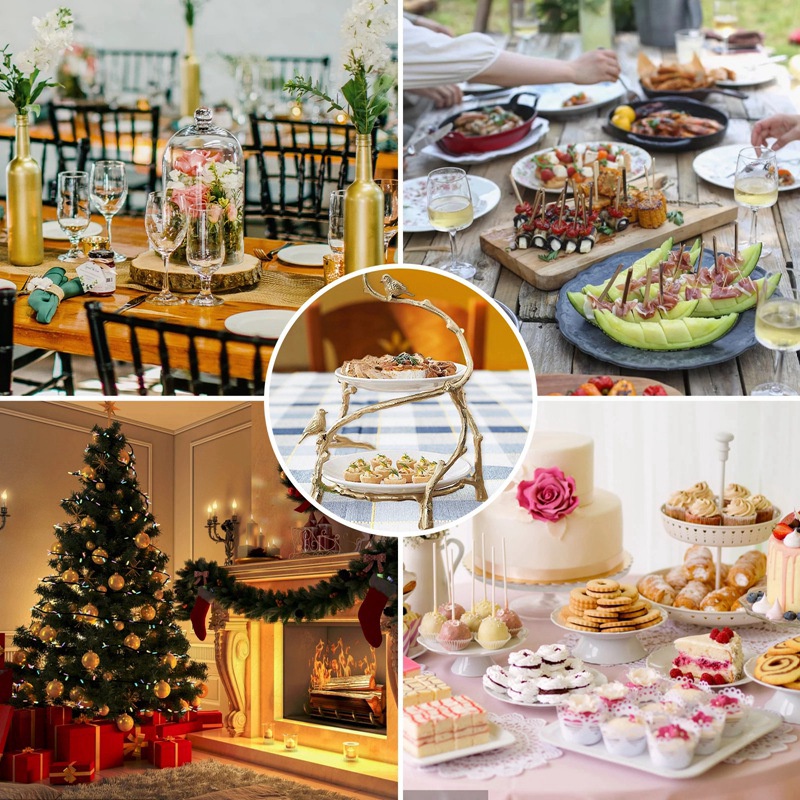 European Tray Multi-Layer Cake Stand Wedding Party Dessert Table Candy Fruit Plate Food Server Display Holder