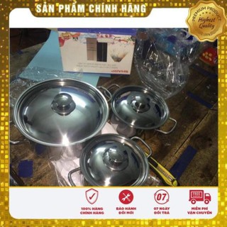 [CHÍNH HÃNG] Bộ nồi sharp 3 chiếc dùng cho cả bếp từ