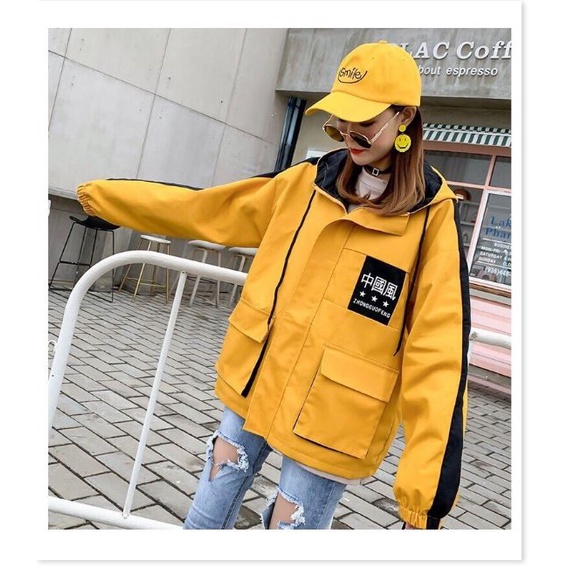 Áo khoác nữ túi hộp sọc tay HP009