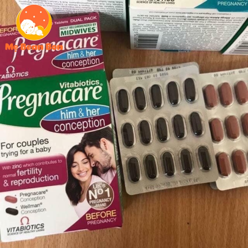Vitamin tăng khả năng thụ thai cho nam nữ Pregnacare Him and Her Conception 60 viên của Anh Quốc dành cho cả nam và nữ