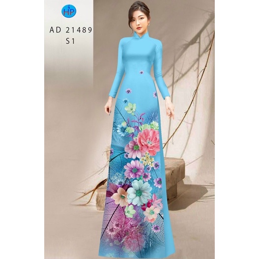 Vải áo dài hoa 3D