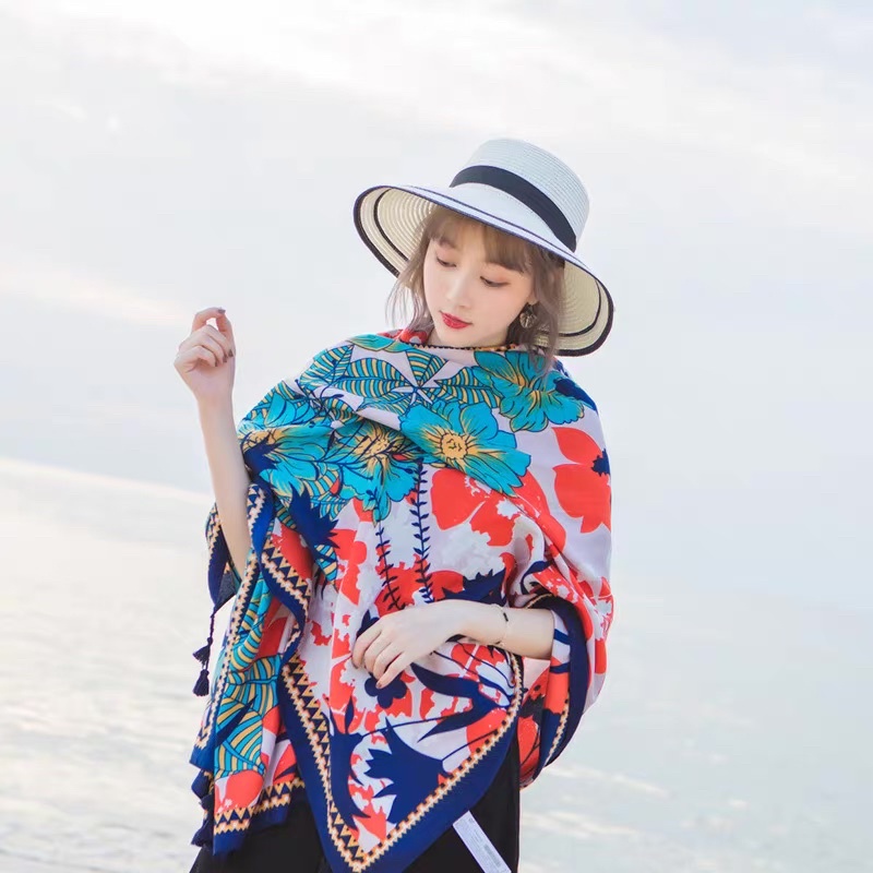 [Hàng đẹp] Khăn Boho Đi Biển Khổ To Dày Dặn Chống Nắng Hoạ Tiết Lạ Mắt
