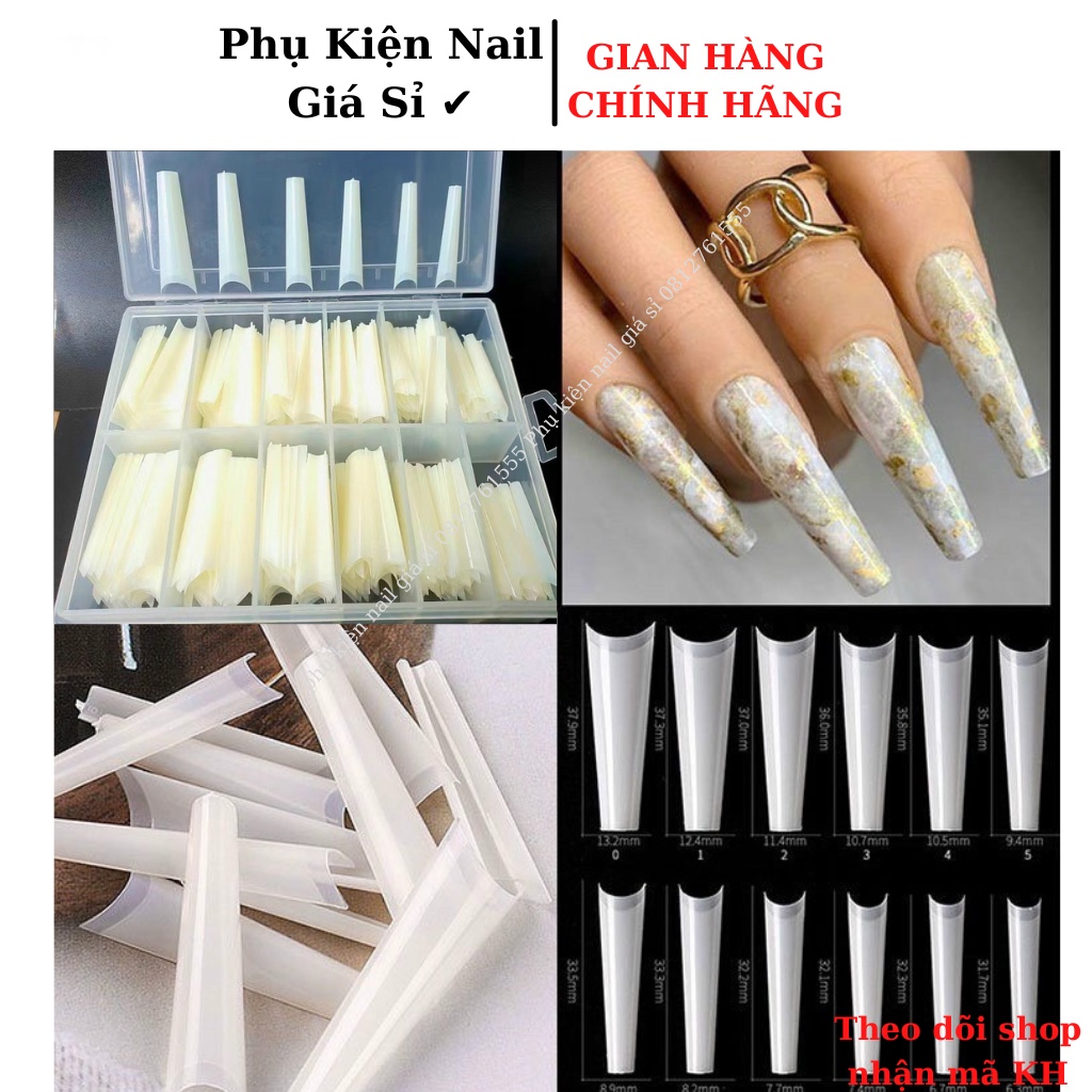 Móng nối, móng nối tuýp dài phom thang, ống tre