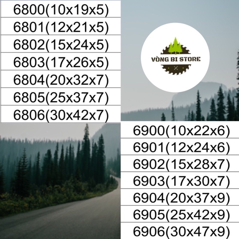 Vòng Bi Bạc Đạn 6800-->6806, 6900-->6906 Chất Lượng Tốt
