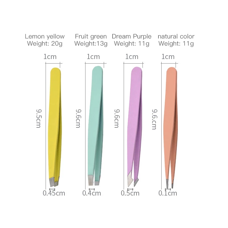 1 Nhíp Tỉa Lông Mày Chuyên Nghiệp Bằng Thép Không Gỉ Màu Sắc Macaron