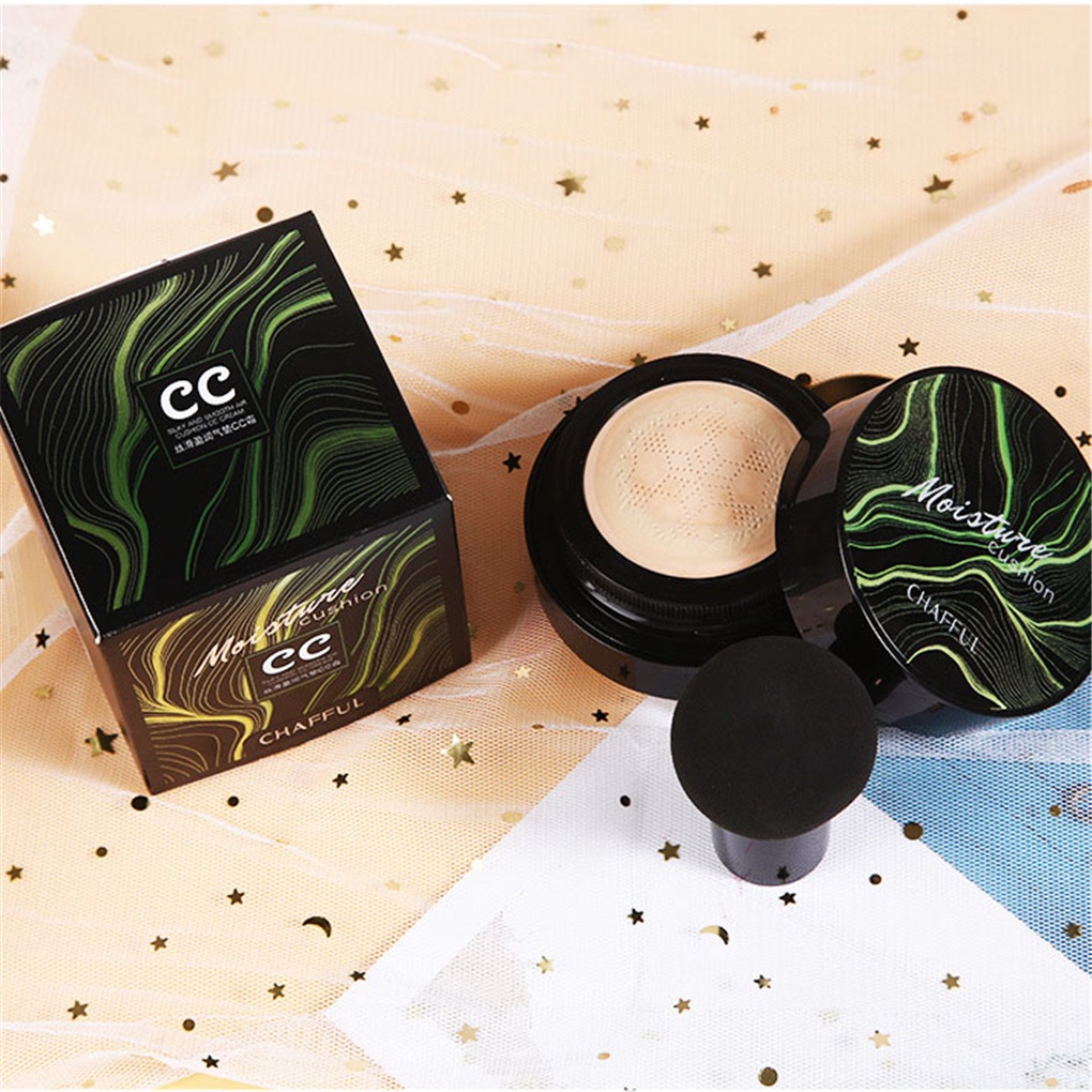 Kem nền dạng cushion tích hợp kem foundation kem BB và kem che khuyết điểm cùng cọ đầu nấm nhỏ dành cho trang điểm