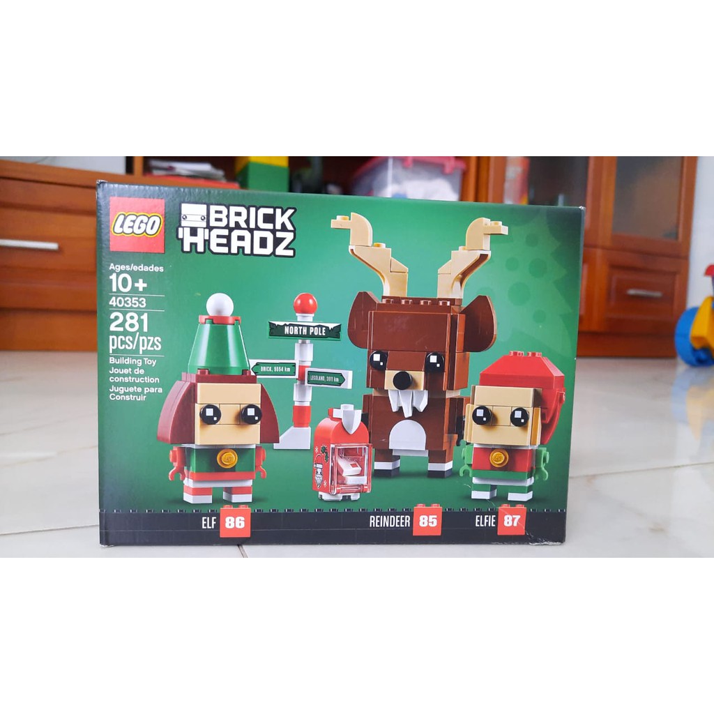 [CÓ SẴN] LEGO 40353 - Brick Headz - Reindeer, Elf, and Elfie [HÀNG CHÍNH HÃNG]