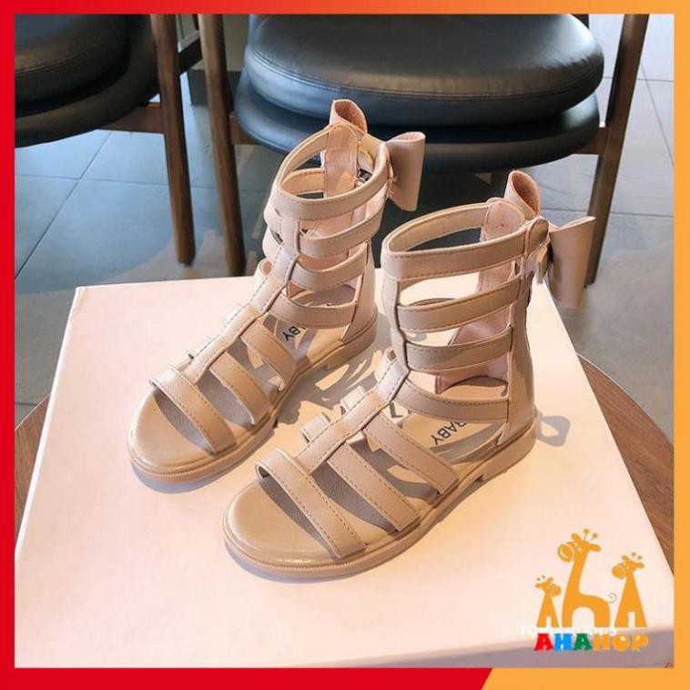 Giày Sandal bé gái - Sandal chiến binh bé gái cao cổ phong cách Hàn Quốc chất da PU siêu mềm êm chân MG Baby V656