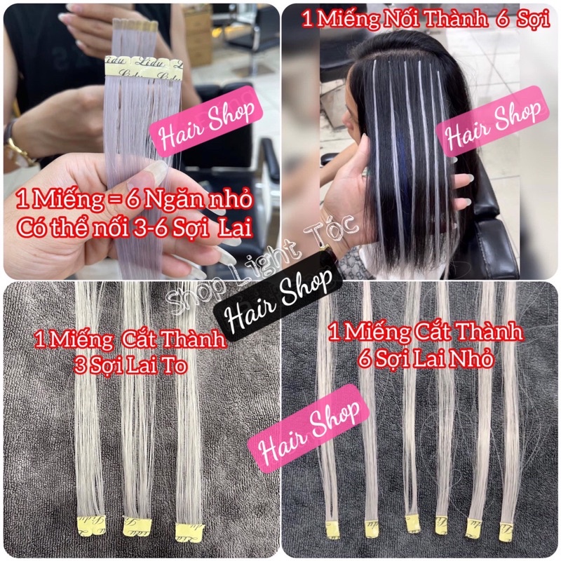 Tóc Light DÁN BẢN DÀY - 1 miếng chia 6 Sợi Light