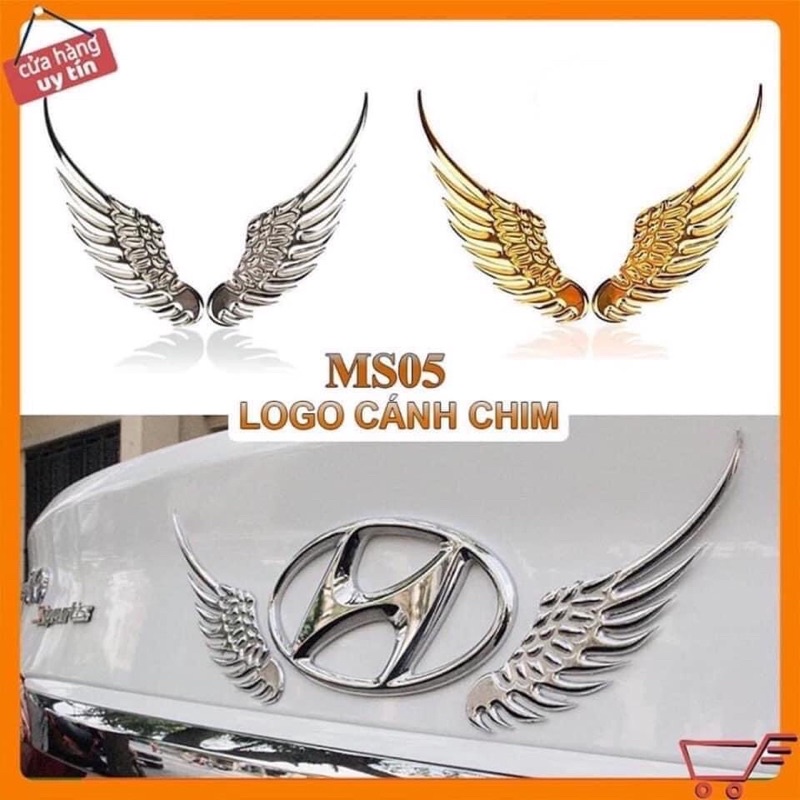 Đôi cánh thiên thần 3D dán trang trí logo hãng ô tô