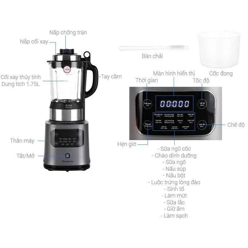 Máy xay sữa hạt đa năng cao cấp kg175bh1 hàng chính hãng bảo hành 12 tháng