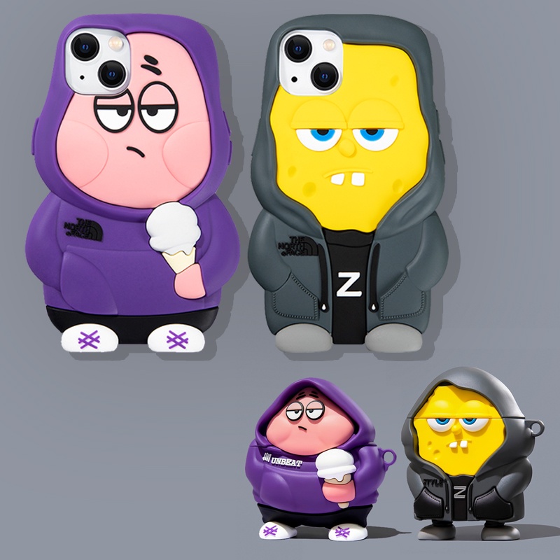 Ốp Điện Thoại Hình SpongeBob Màu Đen Cho iPhone13Pro iP12Pro XR iPhone11 12Promax 13Promax 11 12 13