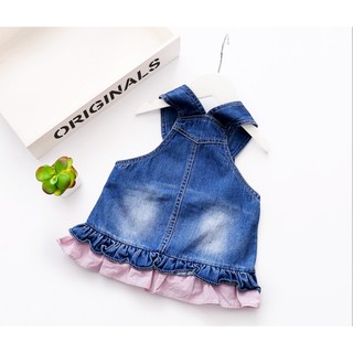 Đầm yếm Jean cho bé gái